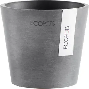 Цветочный горшок ECOPOTS «AMSTERDAM Mini Grey», ШxГxВ: 10,5x10,5x9,2 см, серый