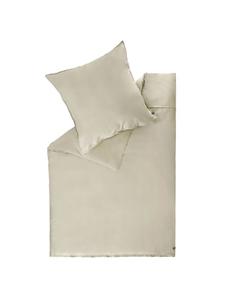 Однотонное атласное постельное белье бежевого цвета Schöner Wohnen Kollektion, 140 x 200