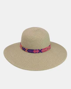 Женская памела из натуральной бумаги Illums с разноцветными деталями, цвет Natural