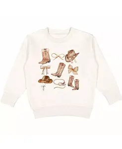 Маленькие и большие девочки Cowgirl Cutie Sweatshirt Sweet Wink, загар/бежевый