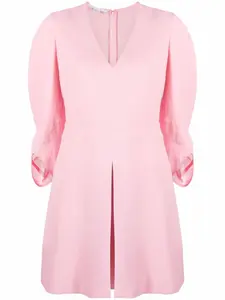 Платье с V-образным вырезом и складками STELLA MCCARTNEY, розовый