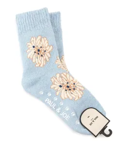 (W)PAUL & JOE/Paul & Joe Акриловые шерстяные носки с принтом хризантем. Внутренняя подкладка.