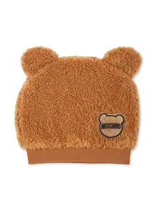 Шапка с нашивкой-логотипом Moschino Kids, коричневый
