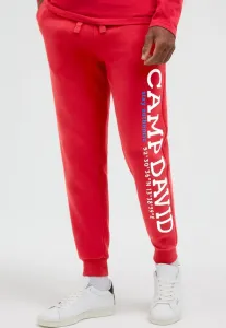 Спортивные штаны с резиновым принтом и логотипом для бега. Camp David, Classic Red