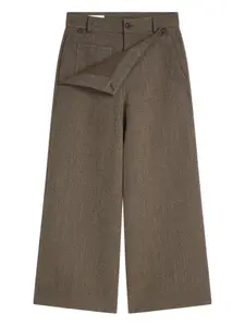 Шерстяные брюки с запахом DRIES VAN NOTEN, коричневый