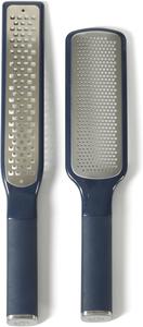 Calphalon Edge 2 предмета ручная тёрка для сыра и цедровыжималка для лимона с крышками и резиновыми ручками - темно-синий