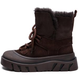 Теплые короткие зимние сапоги женские Jay, Coffee