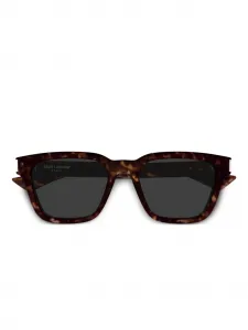 Солнцезащитные очки в квадратной оправе Saint Laurent Eyewear, коричневый