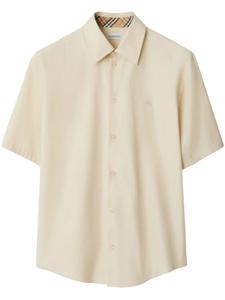 Burberry рубашка с вышитым логотипом, нейтральный