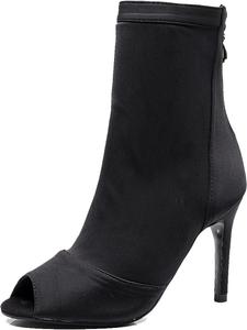 Женские бальные туфли SWDZM с открытым носком для латины, сальсы, для выступлений и вечеринок, ботильоны для танцев, Black