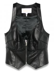 Кожаный жилет MITILIANE COUTURE, черный