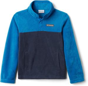 Columbia unisex-child Steens Mtn 1/4 Snap Fleece Pull-over, Collegiate Navy, Bright Indigo