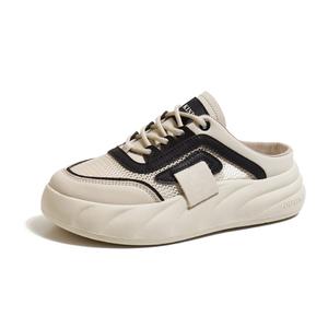 JINDUN Устойчивые к истиранию антибактериальные сандалии с закрытым носком, женские, бежево-черные