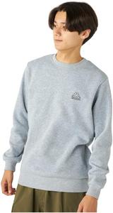 Толстовка Kappa, мужская, на флисовой подкладке, с круглым вырезом, легкая, светло-серый