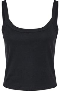 Женская майка BELLA + CANVAS с микроребристым узором на тонких бретельках, цвет solid black blend