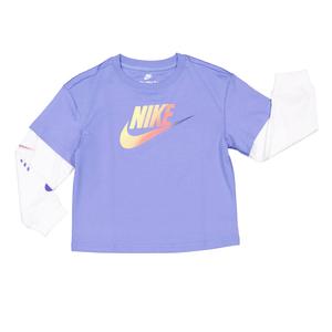 Детская хлопковая футболка с длинным рукавом Nike, Royal Pulse