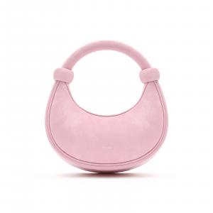 Сумка через плечо из кожи коровы MUGA, дизайнерская, в форме полумесяца, женская, цвет садовый жёлтый