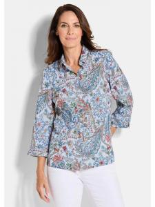 GOLDNER Укороченный размер: Рубашка-блузка с принтом в виде узора «пейсли» в ярких/замысловатых расцветках