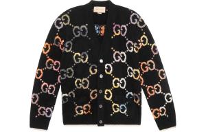 Кардиган мужской Gucci с вышивкой логотипа, черный