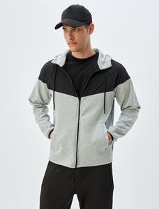 Толстовка с капюшоном на молнии Koton, Mottled Grey