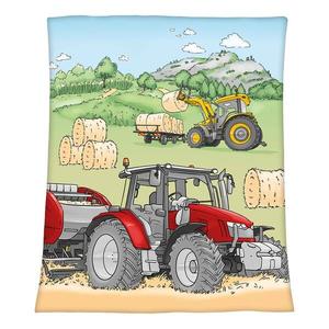 Флисовое одеяло тракторное Herding, мультколор