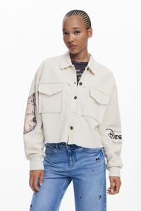 Женская куртка в стиле толстовки с изображением Микки Мауса Desigual, Off white