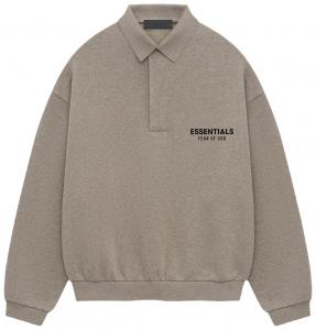 Поло Fear of God Essentials Fleece Polo 'Heather Grey', серый