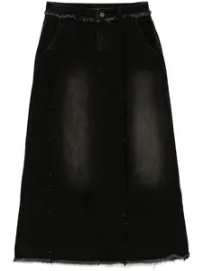 Джинсовая юбка с эффектом потертости Tout A Coup, черный