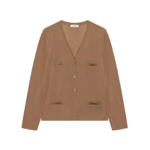 Кардиган на пуговицах с v-образным вырезом 'S MAX MARA, коричневый
