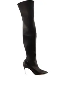 Ботинки на шпильке с острым носком высотой 80 мм Casadei, черный