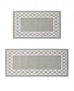 Комплект из двух ковров-дорожек с ворсом и веревочной каймой Nautica, натуральный/черный