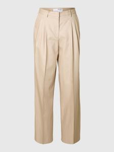 Свободные плиссированные брюки SELECTED, бежевый
