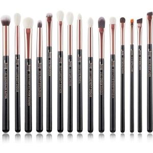 Jessup Профессиональный набор кистей для макияжа глаз 15 шт., кисть для растушевки теней, консилера, подводки для бровей, теней с маркировкой Black Rose Gold T157 Rose Gold Pearl Black