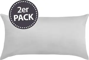 Комплект постельного белья Dream Sleep Uni из мако-сатина, 2 наволочки 65x100 см, цвет "серебро" Traumschlaf