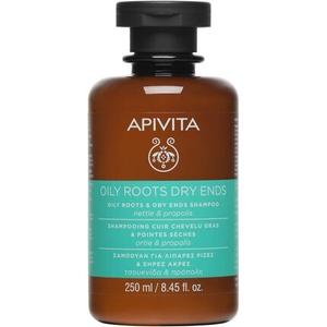 Шампунь для жирных корней и сухих кончиков с крапивой и прополисом 250мл, Apivita
