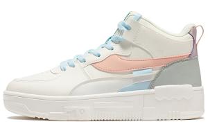 Кроссовки для скейтбординга женские с высоким берцем Feather белые/мягко-розовые 361°