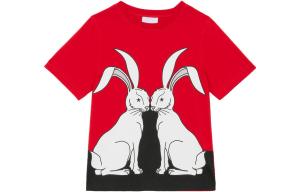 Футболка детская Burberry, красный / черный / белый