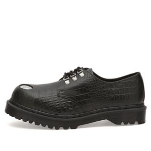 1461 steel toe 3 eye shoe Dr. Martens, зеленый analine croc emboss