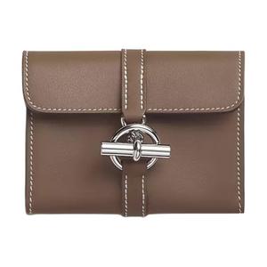 HERMES Женский бумажник из мягкой кожи кофе