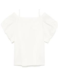 Sacai мини-платье с открытыми плечами, белый