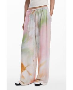 Женские брюки в акварельном стиле Desigual, Medium beige