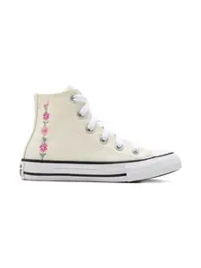 Высокие кеды с цветочной вышивкой Converse Kids, нейтральный