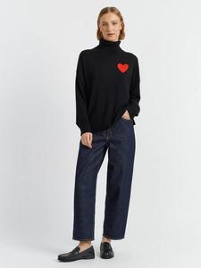 Джемпер бретон с длинным рукавом и воротником-стойкой, кашемировый микс с сердечками Chinti & Parker