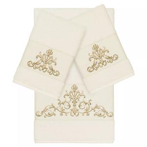 Linum Home Textiles Набор из 3-х банных полотенец с украшением Scarlet, бежевый