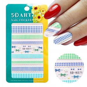 5D наклейки для украшения ногтей в клетку K071, Frezarkowo