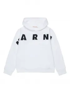 Худи с вышитым логотипом Marni Kids, белый