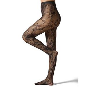 Женские цветочные сетчатые нейлоновые колготки Memoi, Black
