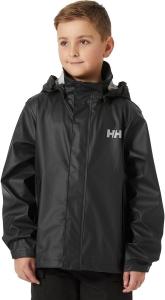 Куртка Helly-Hansen Junior Moss - унисекс пальто с технологией HELOX, молнией YKK, съемным капюшоном, регулируемыми манжетами и подолом, накладными карманами, цвет 991 Black, размер 10 Helly Hansen