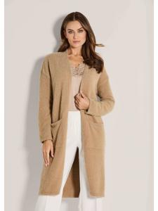 MADELEINE Элегантное простое вязаное пальто бежевого цвета