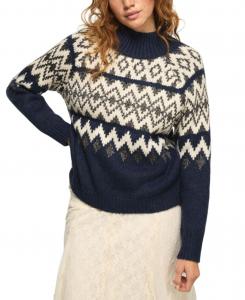 Женский свитер с высоким воротником в стиле Fair Isle Lucky Brand, Dark Blue Heather